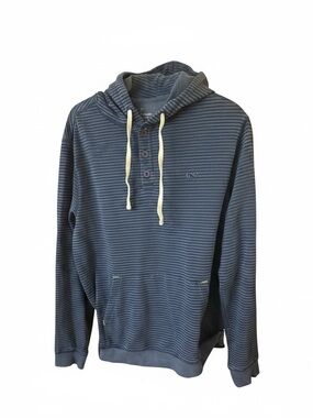 Vineyard Vines Navy and Light Blue Striped Hooded Henley